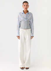Accelerate Waistband Shirt - Blue Check