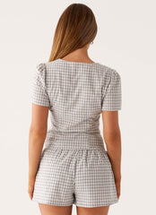 Adalina Shorts - Grey Check