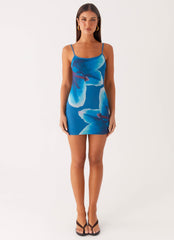 Althena Mini Dress - Turquoise Floral