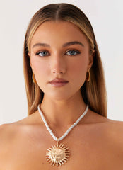 Amber Necklace - Gold