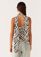 Anais Scraf Top - Zebra