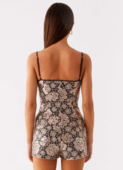 Apolina Sequin Cami Top - Chocolate