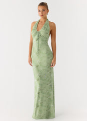 Ask You Twice Maxi Dress - Blurred Lime