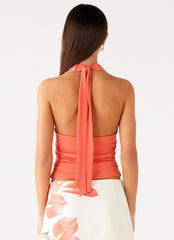 Avena Halter Top - Coral