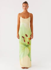 Bad News Mesh Maxi Dress - Yellow Lily