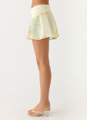 Blushing Bloom Mini Skirt - Spring Meadow