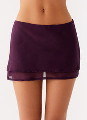 Caleb Mini Skirt - Plum