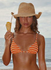 Calista Bikini Top - Orange Stripe
