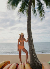 Calista Bikini Top - Orange Stripe