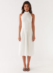 Calla Halter Midi Dress - White