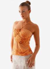 Catalina Sequin Top - Orange