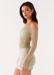 Collide Lace Mini Dress - Sage