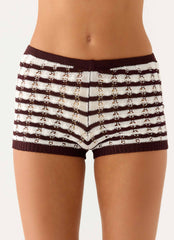 Danni Micro Shorts - Chocolate Stripe