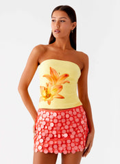 Danta Strapless Top - Yellow