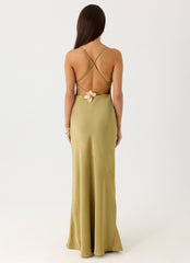 Darius Maxi Dress - Green Olive