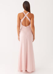 Desi Halterneck Maxi Dress - Pink