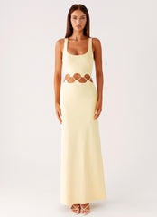 Dreamboat Beaded Maxi Dress - Yellow