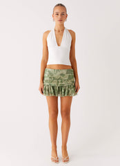 Elspeth Frill Mini Skirt - Jade Fern