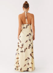 Elvina Halter Neck Maxi Dress - Buttercream Bliss