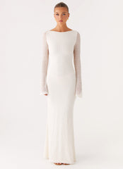 Ethereal Long Sleeve Maxi Dress - Ivory