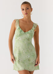 Europa Mini Dress - Blurred Lime