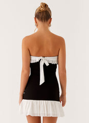 Fran Broderie Mini Dress - Black