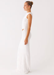 Galantis One Shoulder Maxi Dress - White