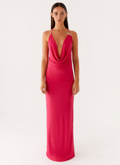 Game Player Maxi Dress - Hot Pink