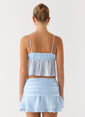 Glynne Shell Mini Skirt - Baby Blue