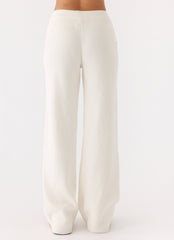 Harrison Low Rise Knit Pants - Ivory