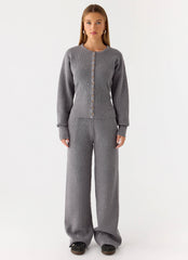 Harrison Low Rise Knit Pants - Marle Grey