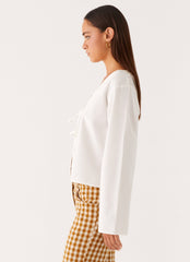 Isabelle Tie Front Top - White