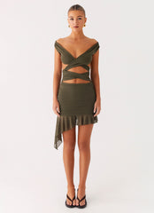 Ivy Whisper Mini Dress - Khaki