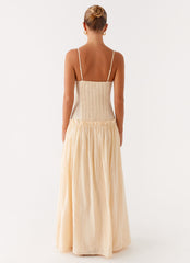 Jacinda Drop Waist Maxi Dress - Cream