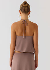 Jisoo Halter Top - Desert Taupe
