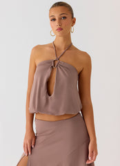Jisoo Halter Top - Desert Taupe