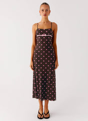 Latto Midi Dress - Chocolate Strawberry Dot