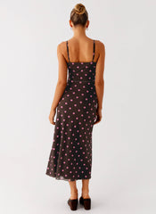 Latto Midi Dress - Chocolate Strawberry Dot