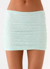 Lea Lace Mini Skirt - Blue