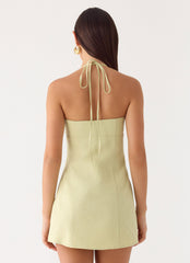 Leah Halter Mini Dress - Sage