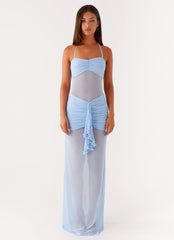 Lily Halter Maxi Dress - Blue