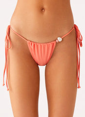 Liona Bead Bikini Bottoms - Coral