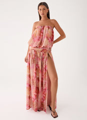 Lioras Strapless Maxi Dress - Botanic Cheetah