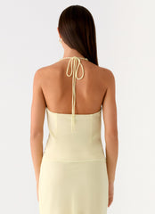 Log In Halter Top - Yellow