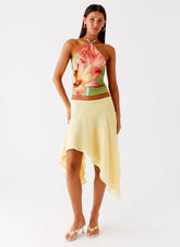 Loreta Beaded Tie Back Top - Jungle Floral