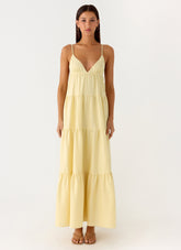 Lotty Linen Maxi Dress - Yellow