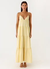 Lotty Linen Maxi Dress - Yellow