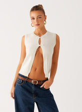 Maali Knit Top - White