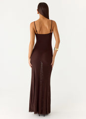 Matoma Bodysuit Maxi Dress - Cool Chocolate