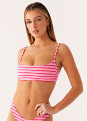 Mauritius Bikini Top - Pink Stripe